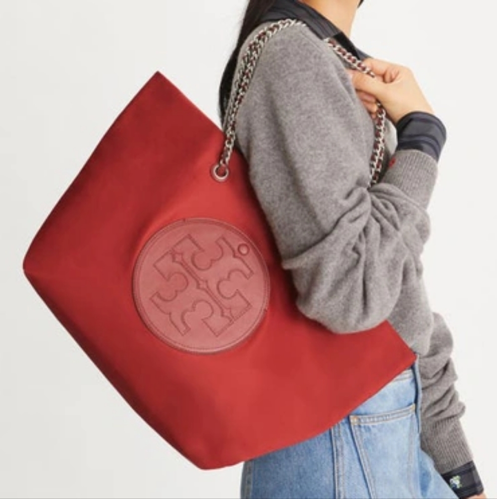 Tory Burch Ella Chain Tote In Brick
